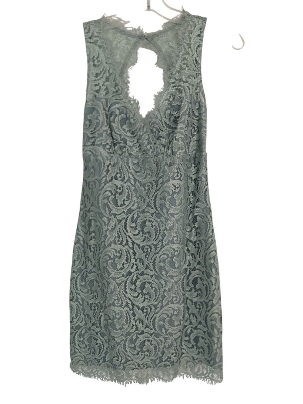 Nicole Miller Women's Lace Sheath Dress Sage Green  Sleeveless Cocktail Wedding